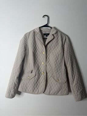 Talbots Quilted Utility Jacket in Light Taupe